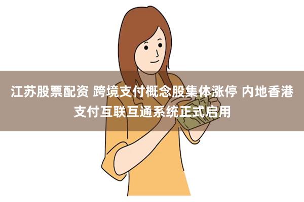 江苏股票配资 跨境支付概念股集体涨停 内地香港支付互联互通系统正式启用
