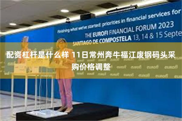 配资杠杆是什么样 11日常州奔牛福江废钢码头采购价格调整
